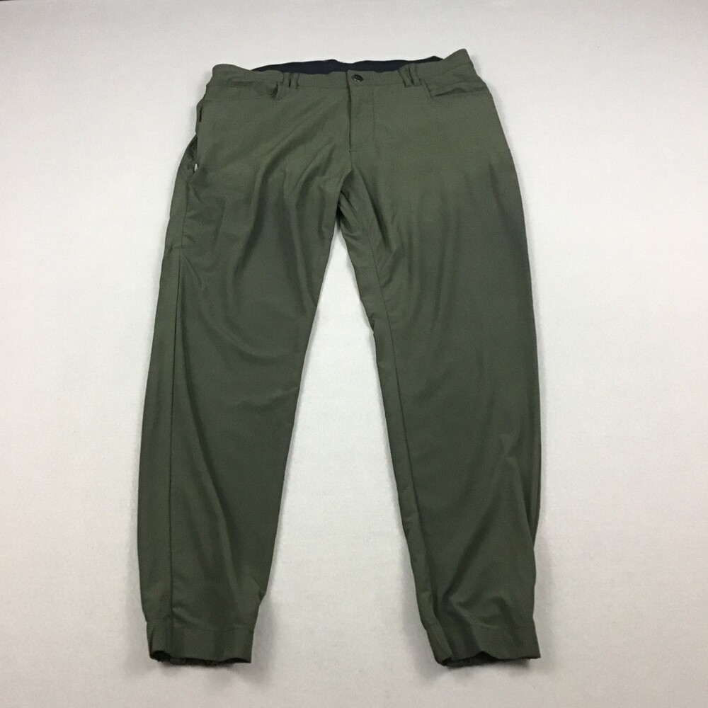 BYLT Pants Men 34 Green Solid Ace Jogger Tapered Premium Essential Trouser *